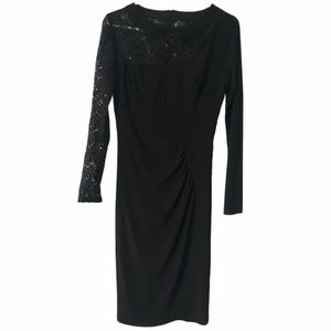 Jessica Long Sleeve Lace Black Dress, size 6
